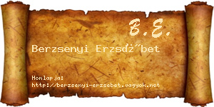Berzsenyi Erzsébet névjegykártya